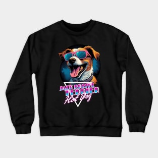 Retro Wave Jack Russel Terrier Hot Dog Shirt Crewneck Sweatshirt